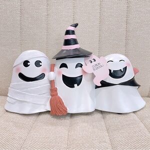 NEW Goblin & Ghoul Ghost‎ Trio Pink White Black Mummy Witch Dracula Figurine